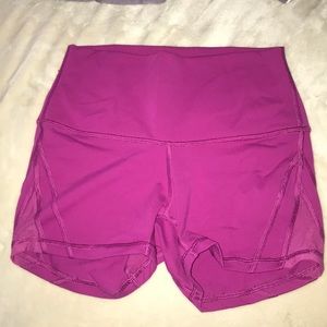 LULU LEMON PINK BOOTY SHORTS
